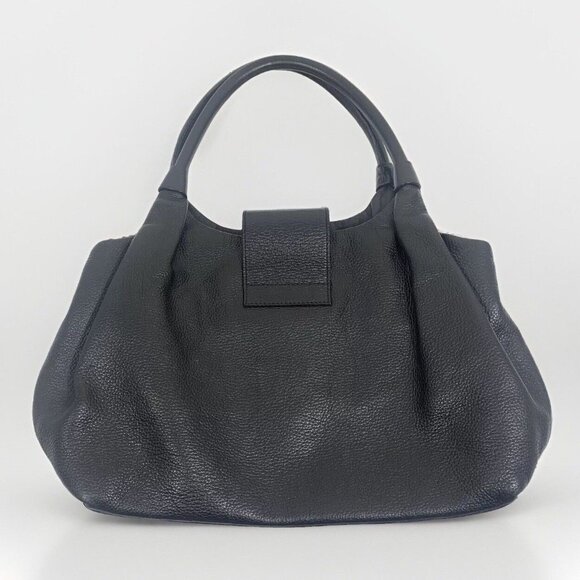 VTG Kate Spade Turn Lock Pebbled Black Satchel Leather Shoulder Bag Purse FLAW - Picture 4 of 12